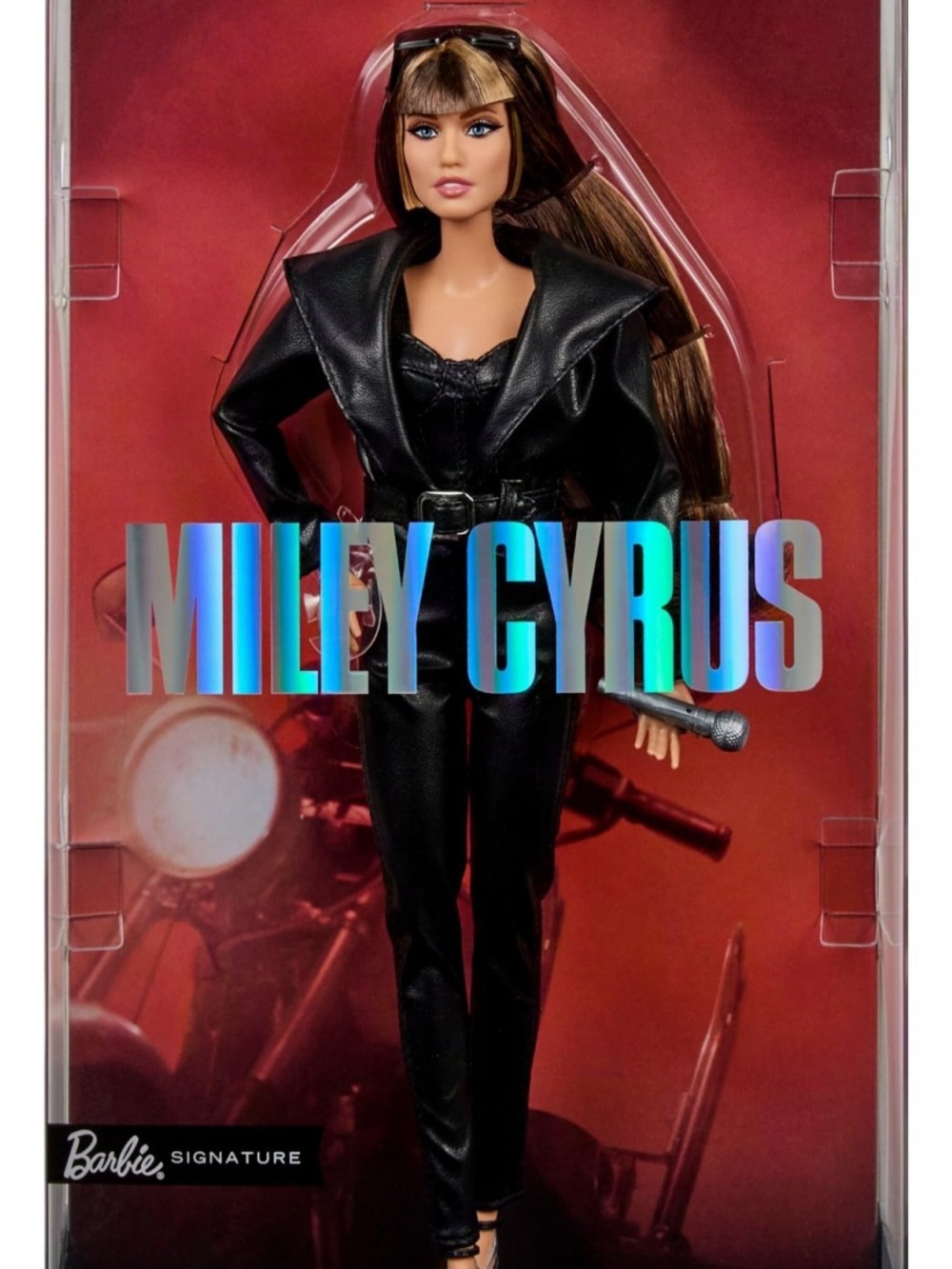 Barbie Signature Miley Cyrus Collectible Doll Faux Leather 2-Piece Outfit heels - Picture 7 of 9